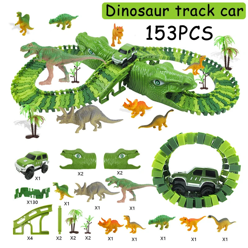 (153 stk.) Dinosaur-væddeløbsbane