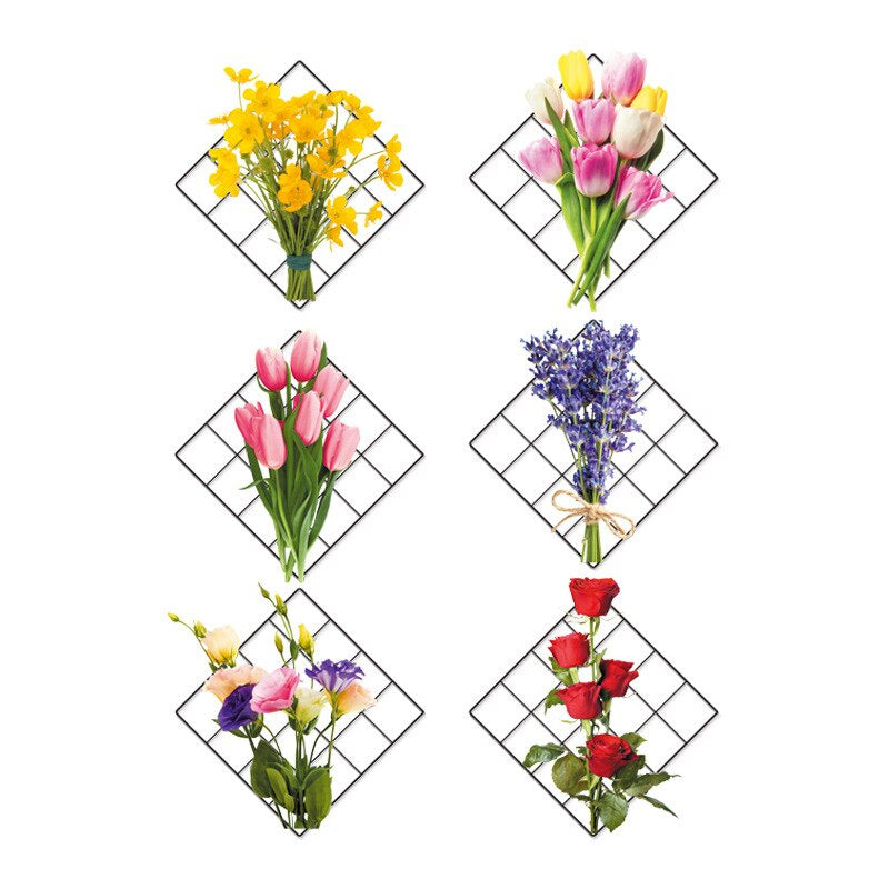 3D-klistermærker med planter og blomster
