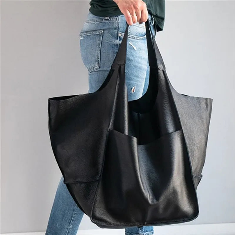 Håndtasker i læder med stor kapacitet til kvinder