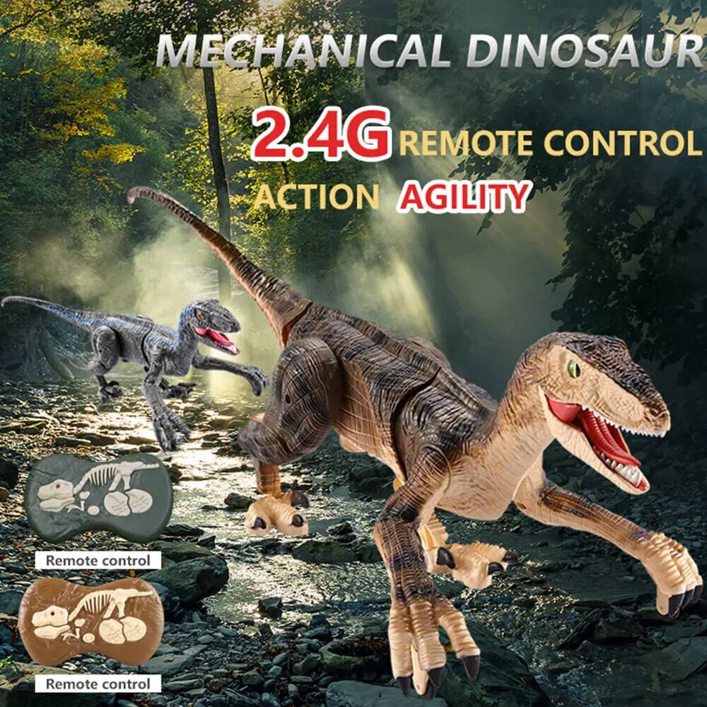 Fjernbetjent legetøj med gående dinosaurer