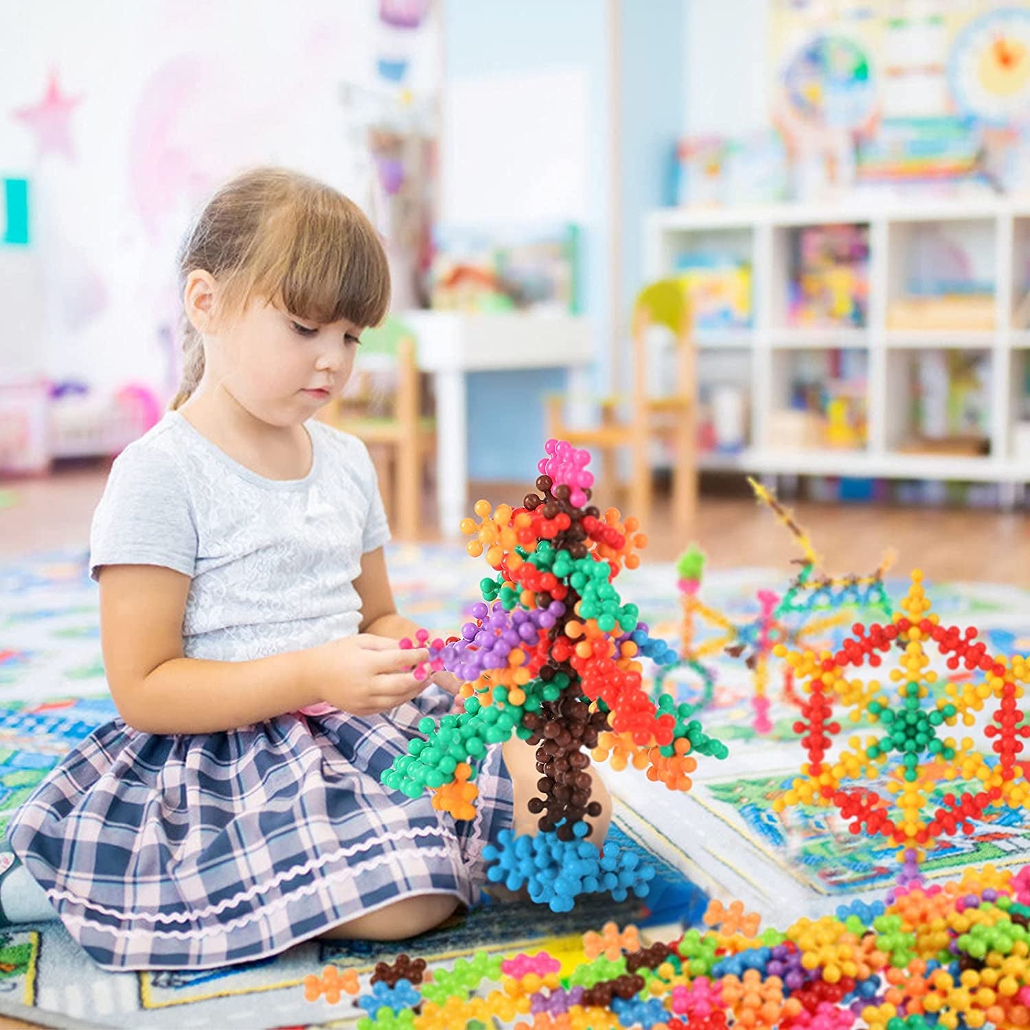 Sammenkoblede byggeklodser pædagogisk legetøj