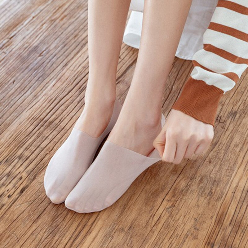 Skridsikre sømløse usynlige sokker