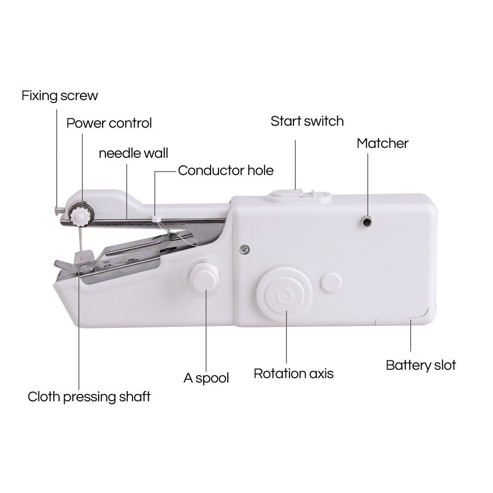 Bærbar håndholdt symaskine