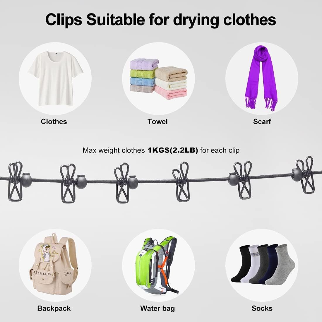 Bærbar vasketøj tørring tøj linje