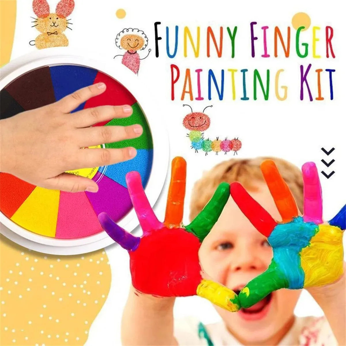 Fingermalingssæt med 12 farver