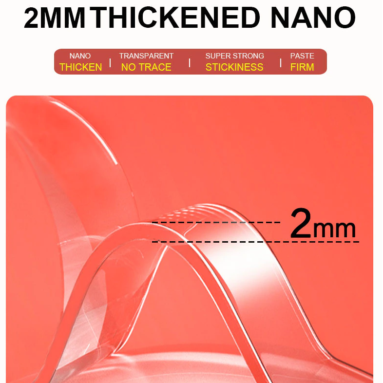 Genanvendeligt Dobbeltklæbende Nanotape